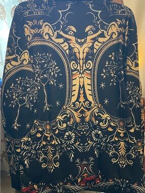 Ornate Black & Gold Patterned Blouse